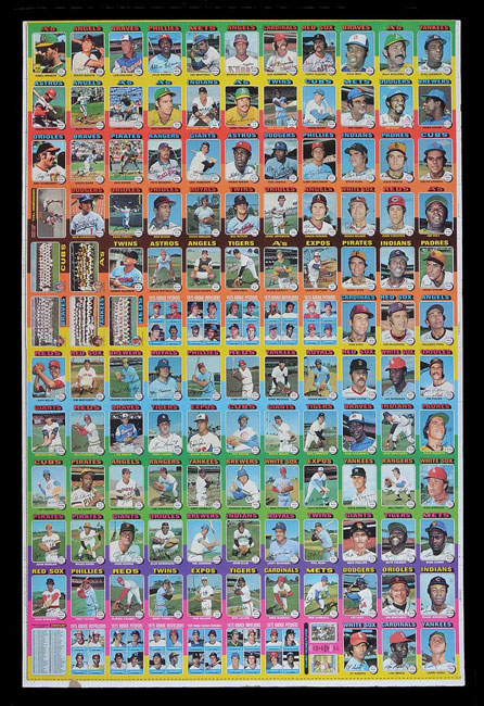 1975 Topps Baseball Full Uncut Sheet With George Brett and Robin, Lot  #80940