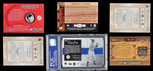 2004 Playoff Prime Cuts II Lou Gehrig Jersey and Bat Swatch Card