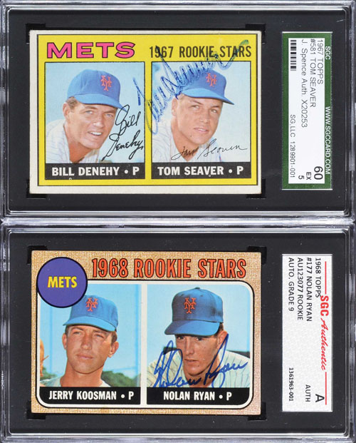 1968 Topps Milton Bradley #177 Nolan Ryan Rookie Card Graded SGC 6 Koosman