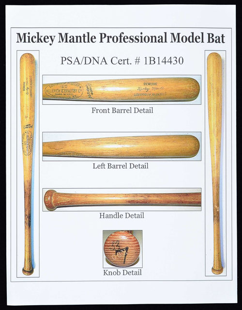 Charitybuzz: Yankee Legend Mickey Mantle Game Used Bat Relic