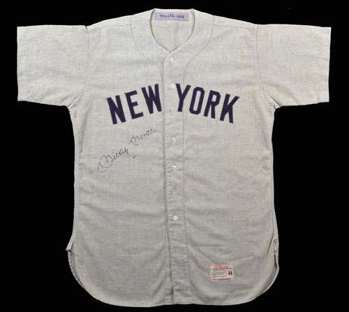 Lot Detail - Mickey Mantle Signed & Inscribed Authentic Throwback New York  Yankees Road Jersey (UDA/PSA)