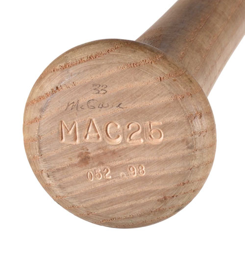 1998 Mark McGwire Game Used Bat.  Baseball Collectibles Bats, Lot  #80936