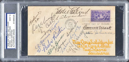 1939-inaugural-hall-of-fame-induction-class-signed-first-day-cover-psadna-mint-9-signed-by-ruth-cobb-wagner-young-and-others