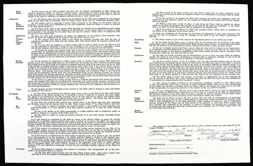 Mickey Mantle's Contract Breakdown : Mickey Mantle's Contact Details and  History