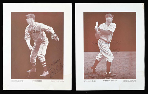 Carl Hubbell and Bob Feller Autographed Photo