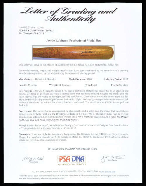 Dodgers: Jackie Robinson Bat Fetches Record Price at Auction - Inside the  Dodgers