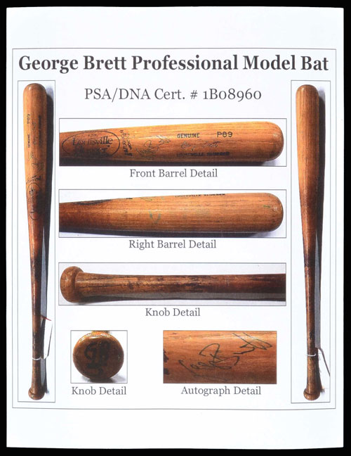 Kansas City Royals George Brett Signed Autographed Black Bat JSA