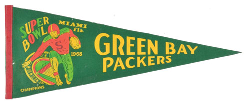 Green Bay Packers 4 Time Super Bowl Champions Pennant Flag - State Street  Products