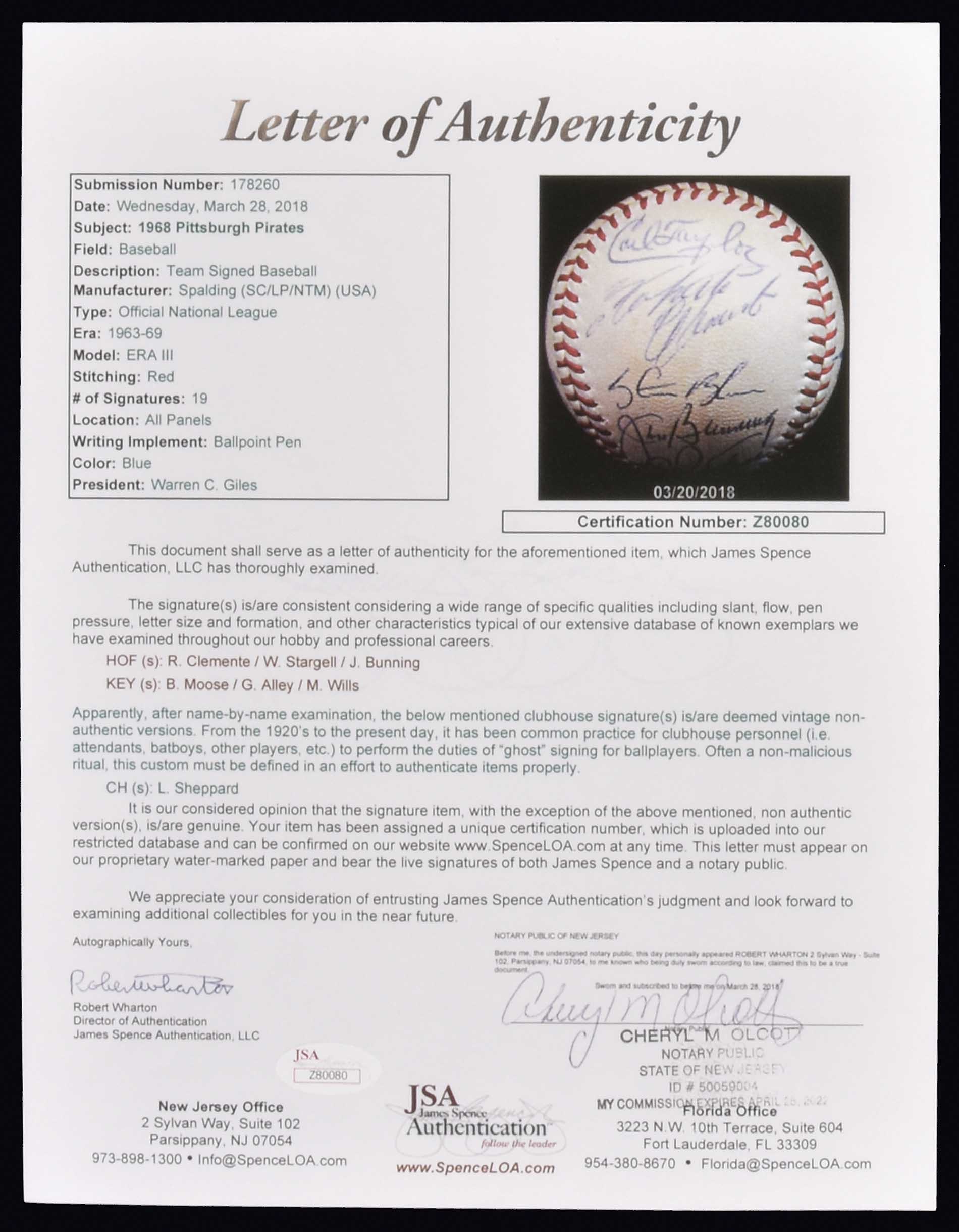 Sold at Auction: 1968 Pittsburgh Pirates Team Signed HAITI Ball w