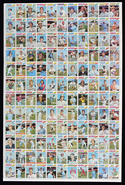 Lot Detail - 1977 Topps Baseball Uncut Sheet