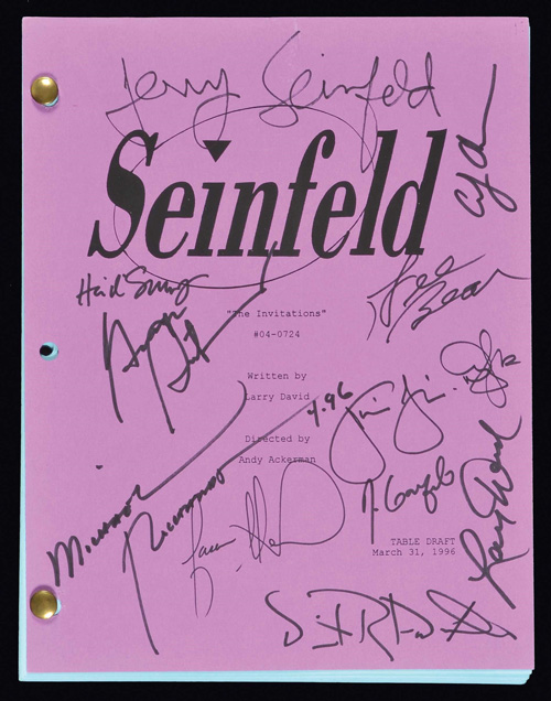 Jerry Seinfeld Dreyfus Alexander Signed Chinese Restaurant Script Auto  Beckett