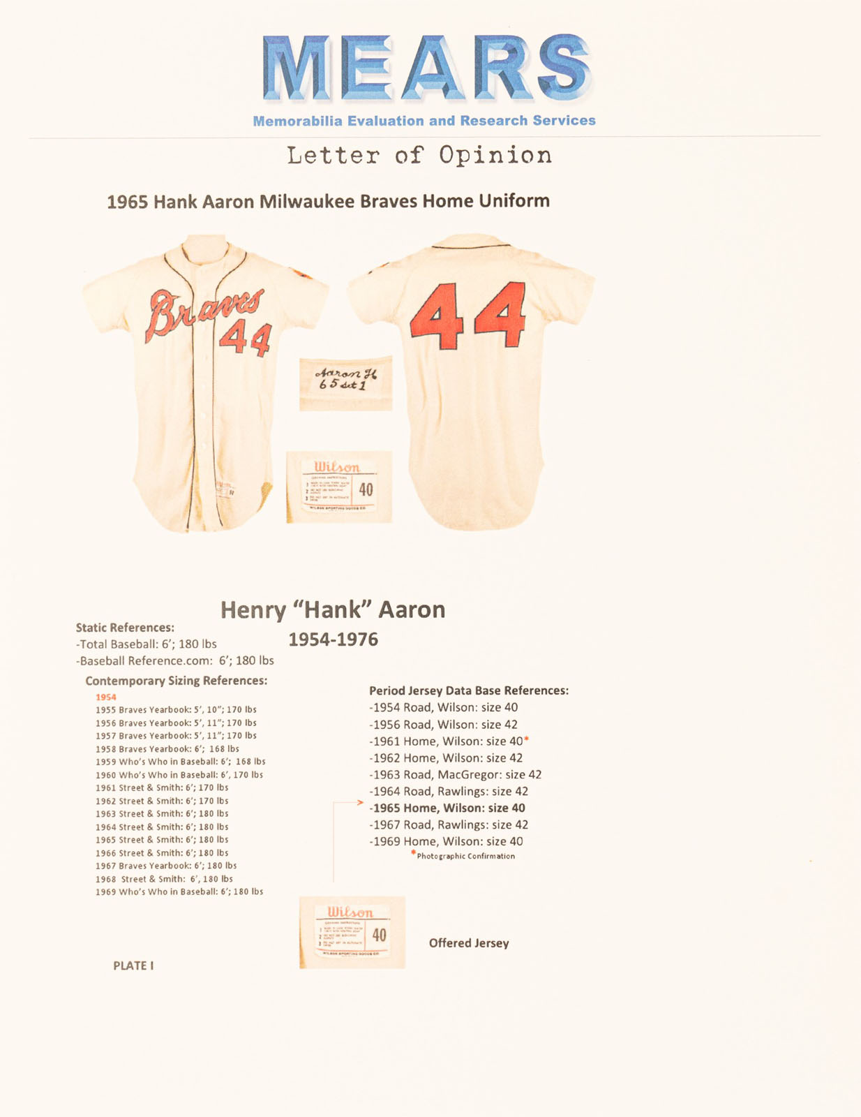 Sold at Auction: Hank Aaron Cooperstown Collection Milwaukee