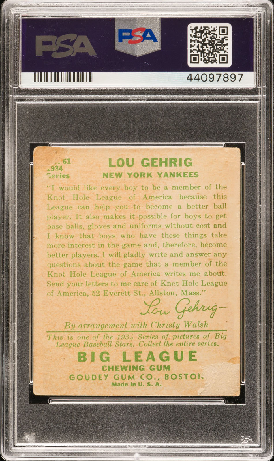 Lot Detail - (6) Secretarial (Non-Authentic) Signed 1934 Goudey