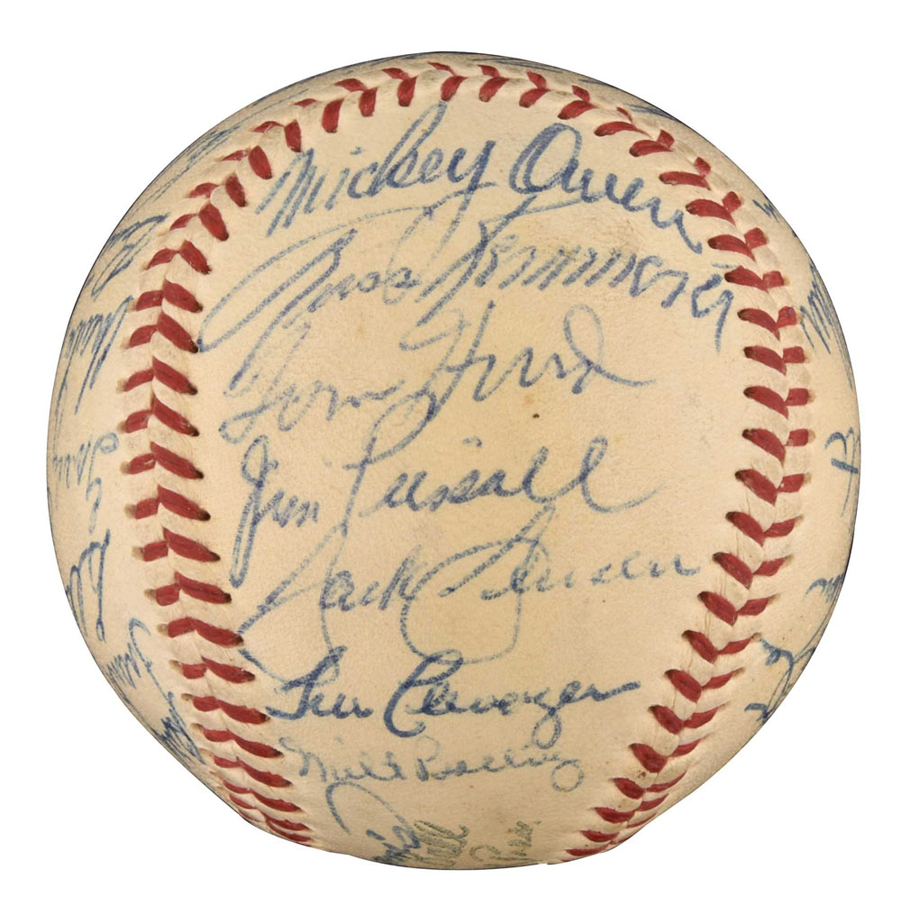 1954 Boston Red Sox Team Signed Baseball with Harry Agganis