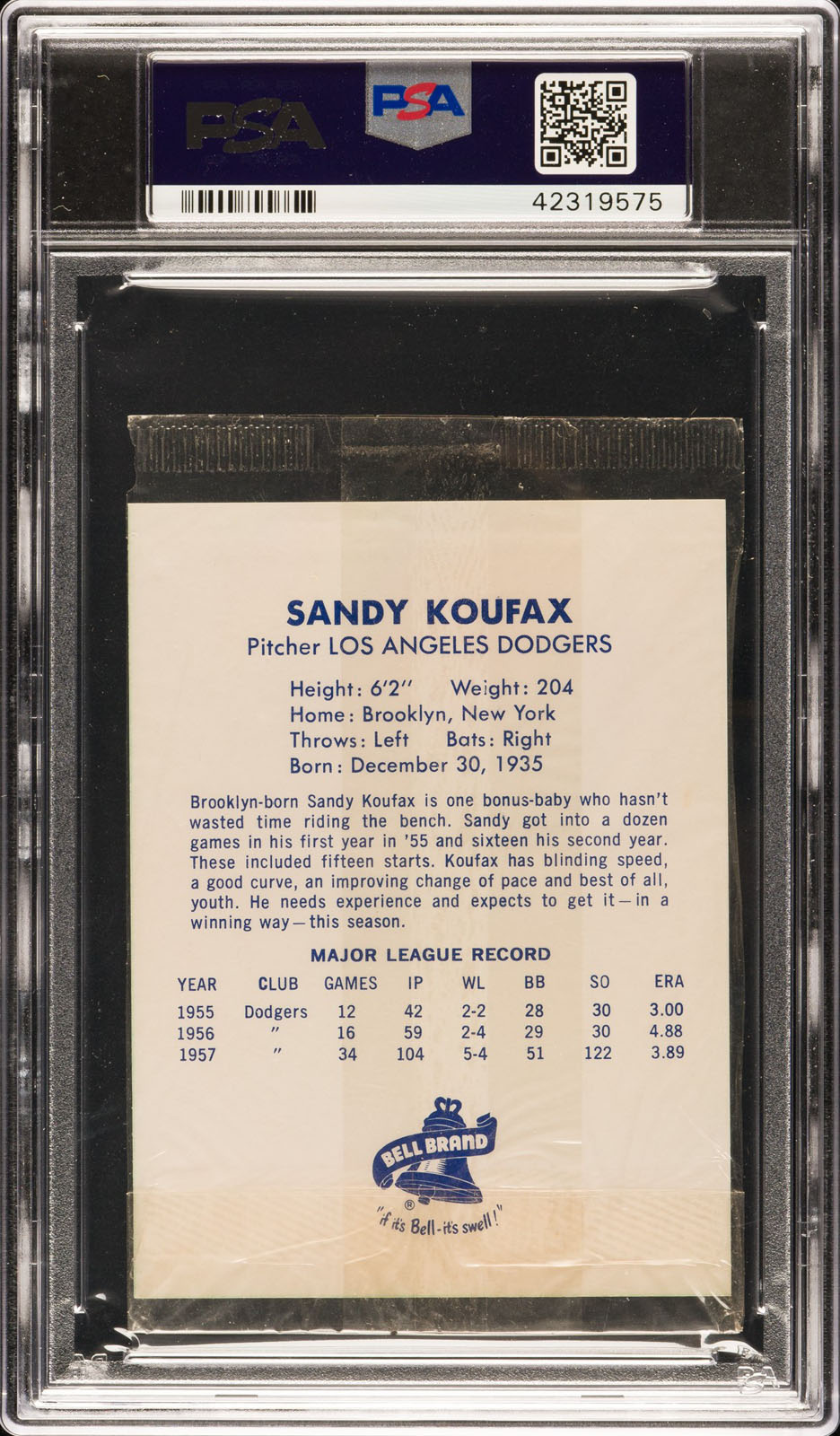 Bell Brand Sandy Koufax Cards: All That And A Bag Of Chips