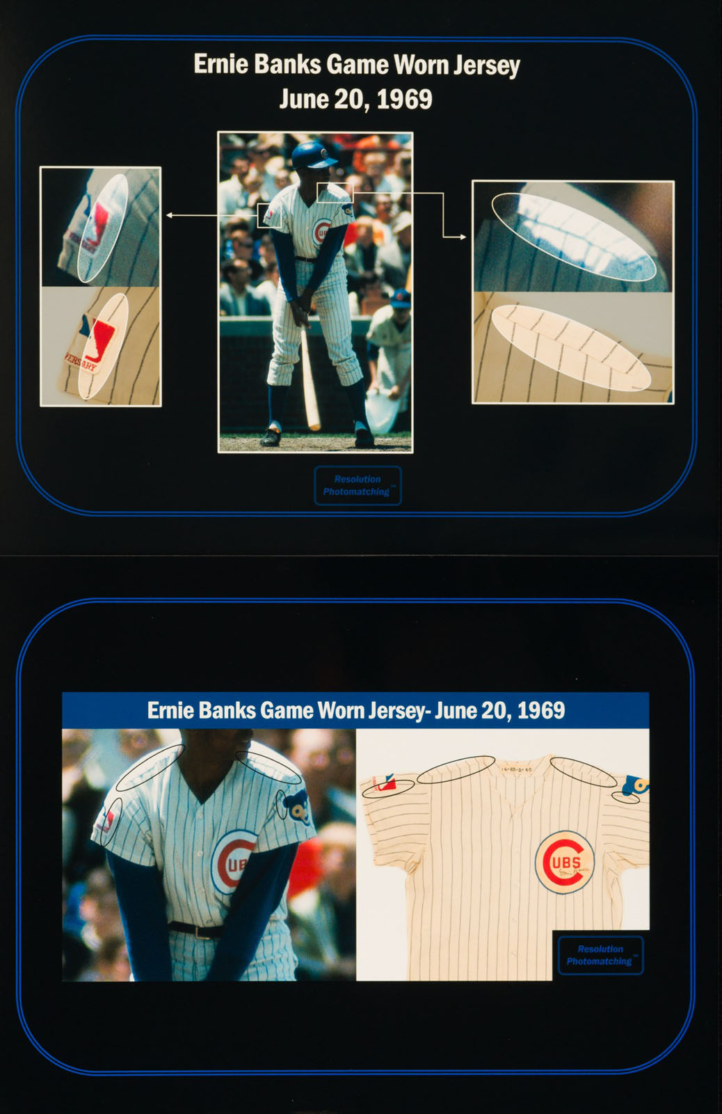 1969 Ernie Banks Game Worn Chicago Cubs Jersey, MEARS A10--Photo