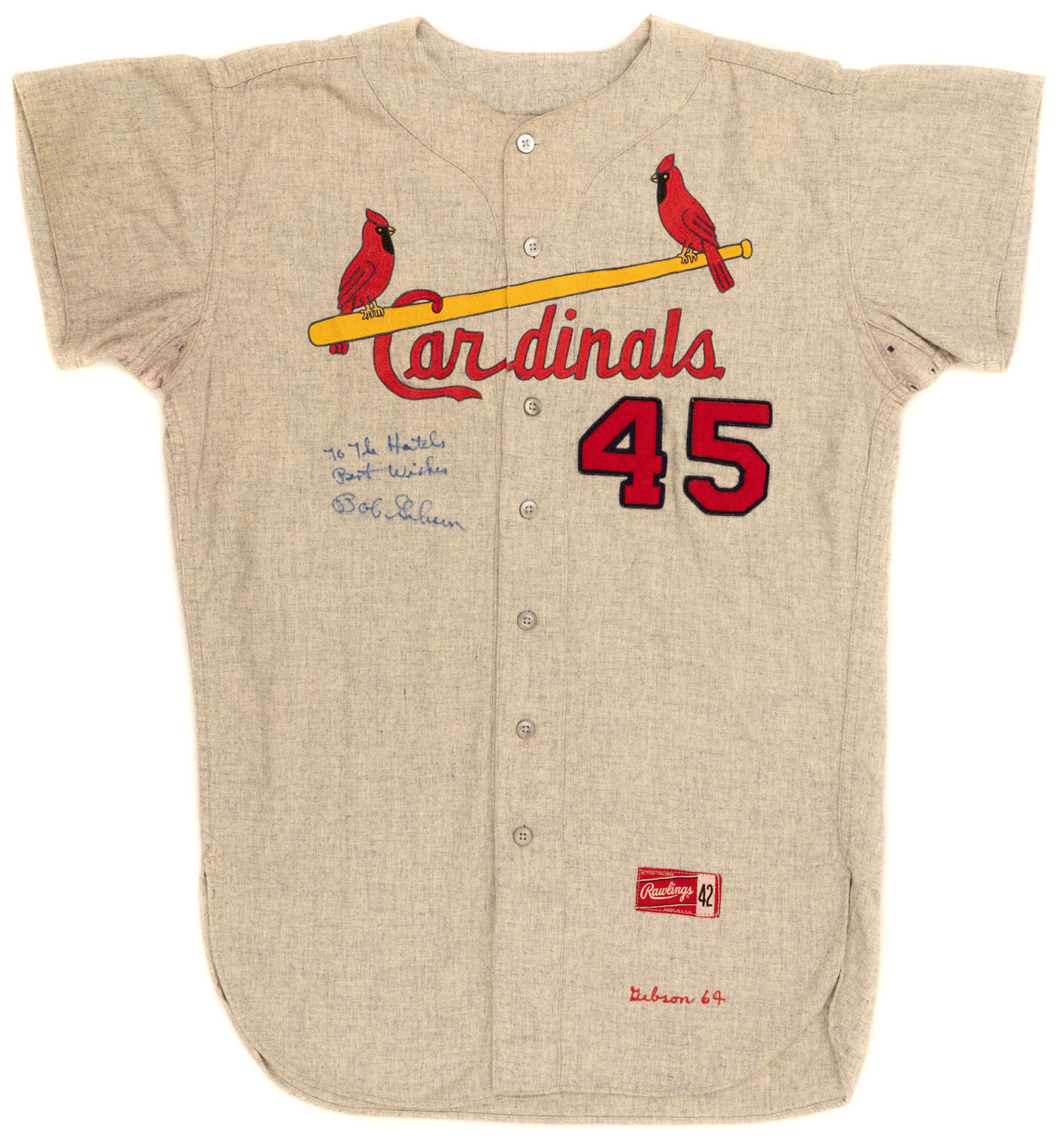 1964-bob-gibson-signed-st-louis-cardinals-game-used-road-jersey-mears-a10-photomatched