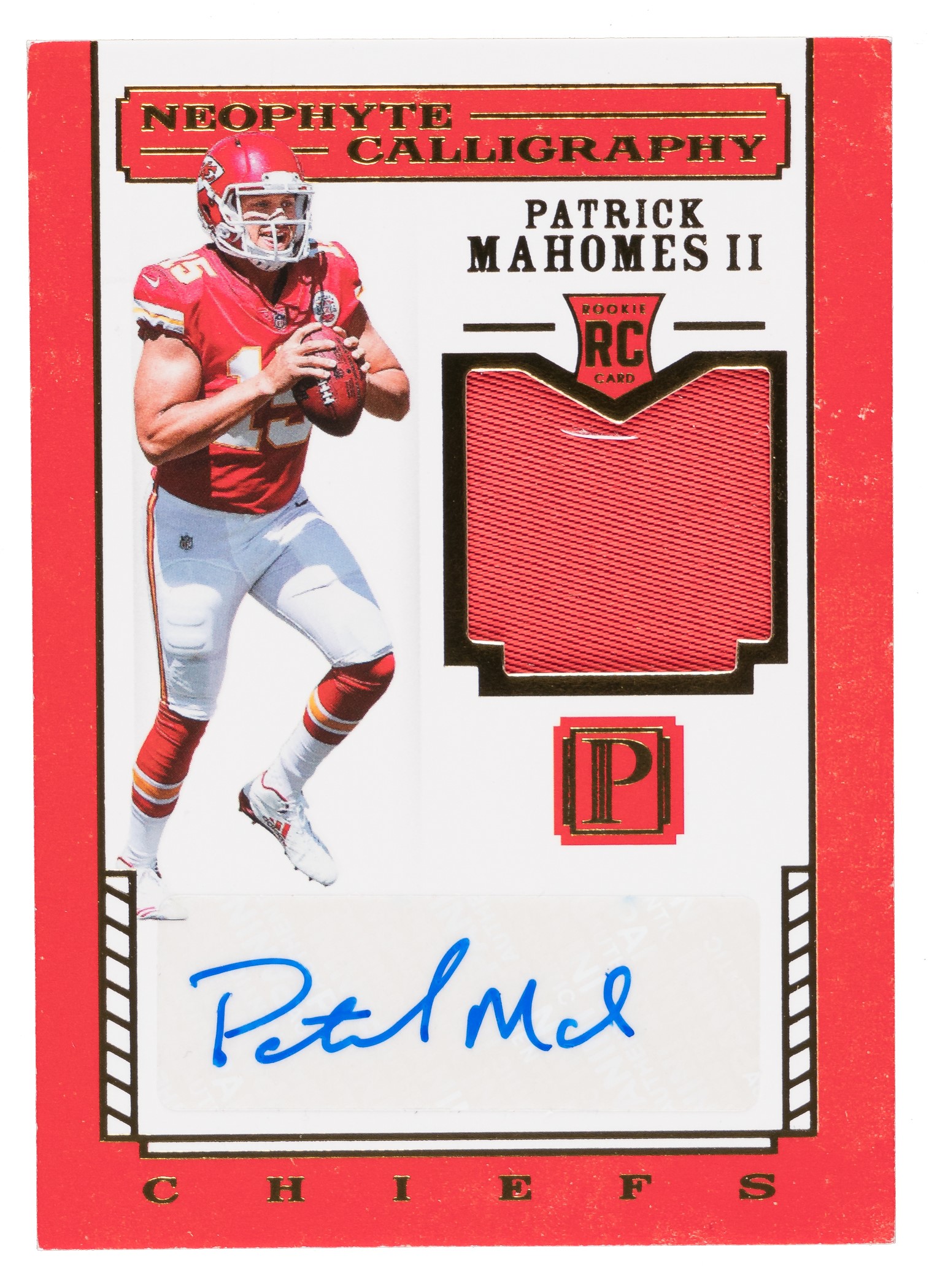 Sold at Auction: Patrick Mahomes Autographed Football Card