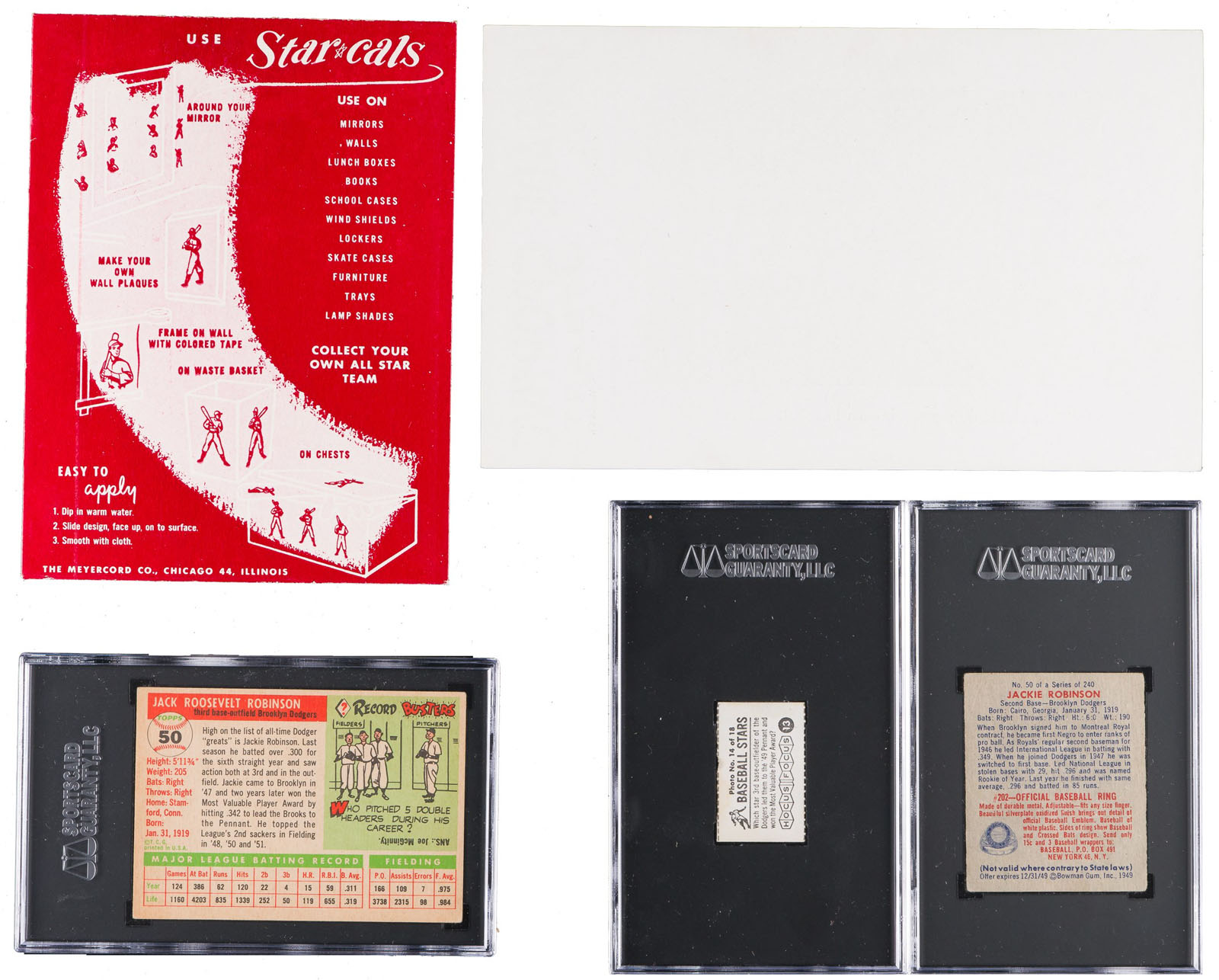 1946 to 1955 Jackie Robinson Collection (5) Including Parade Sportive ...