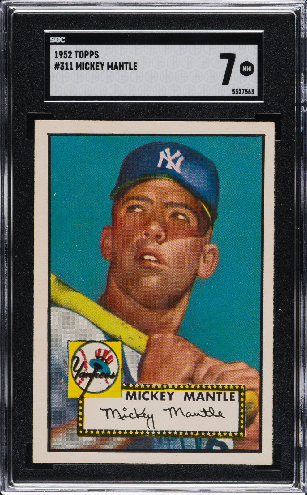 1952 Topps #311 Mickey Mantle Rookie RC - SGC Authentic