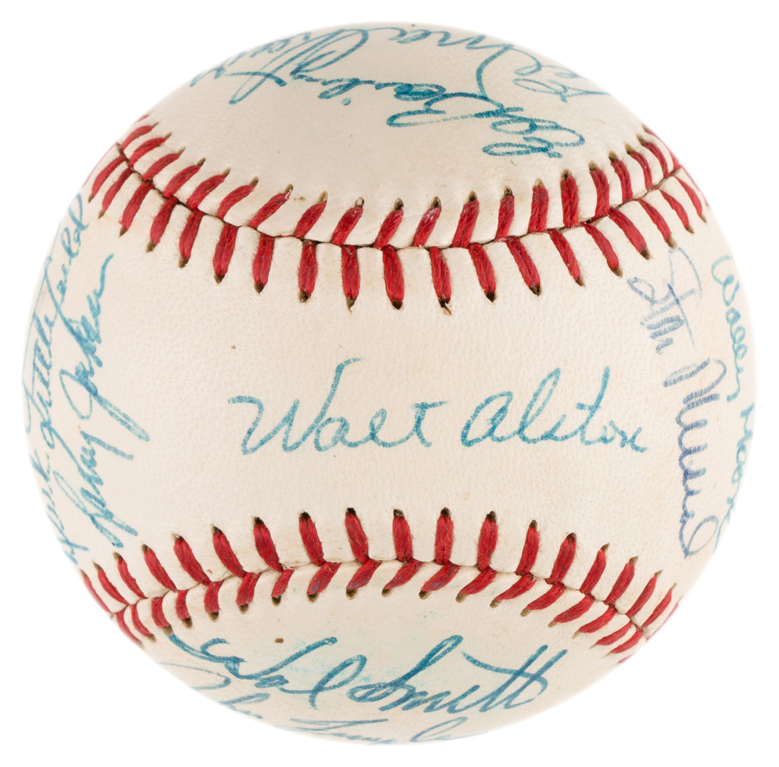 1957 All Star Game Team Signed Baseball Hank Aaron Ernie Banks