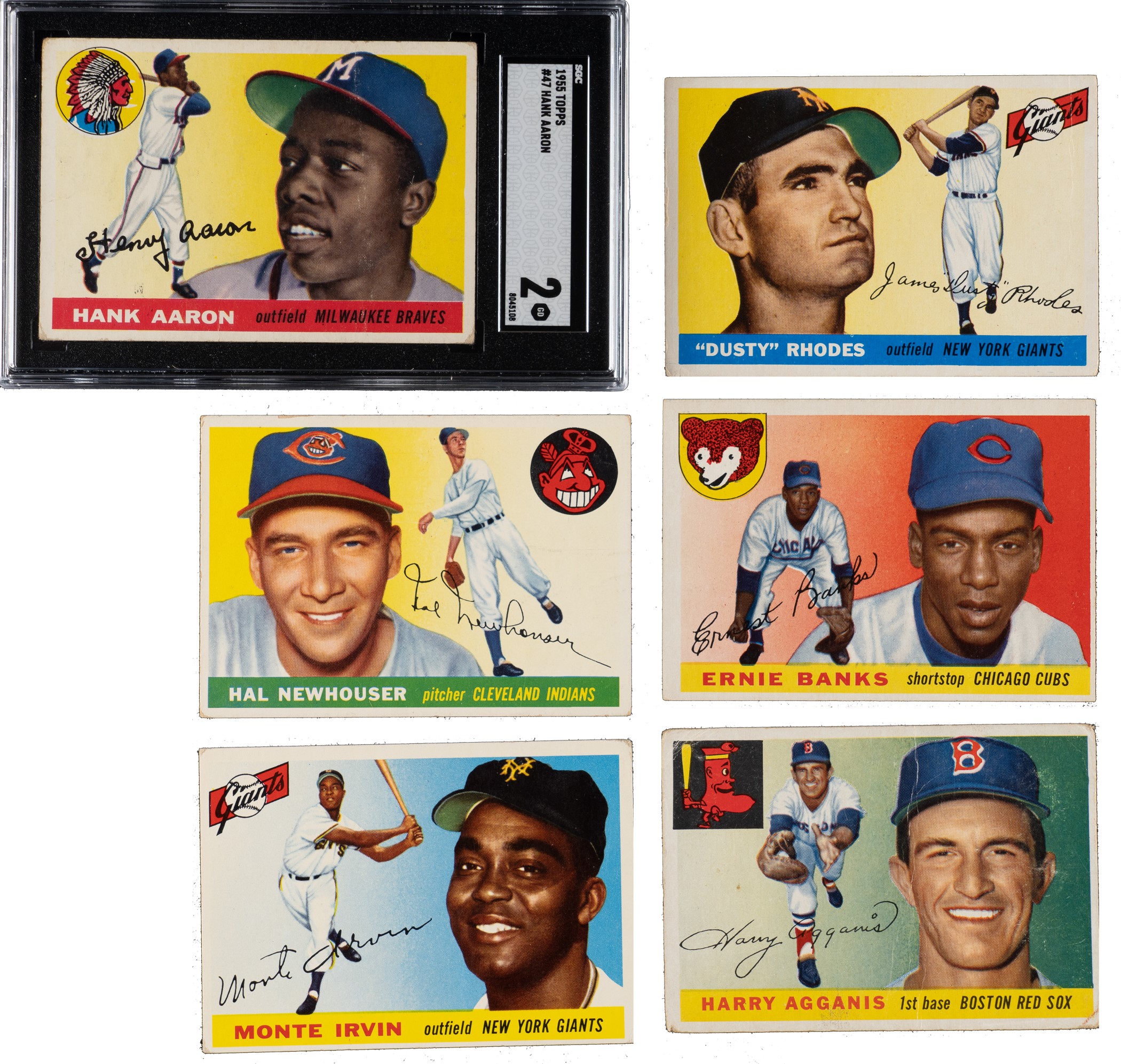 A Partial Set of 1955 Topps Baseball Cards Including Sandy Koufax