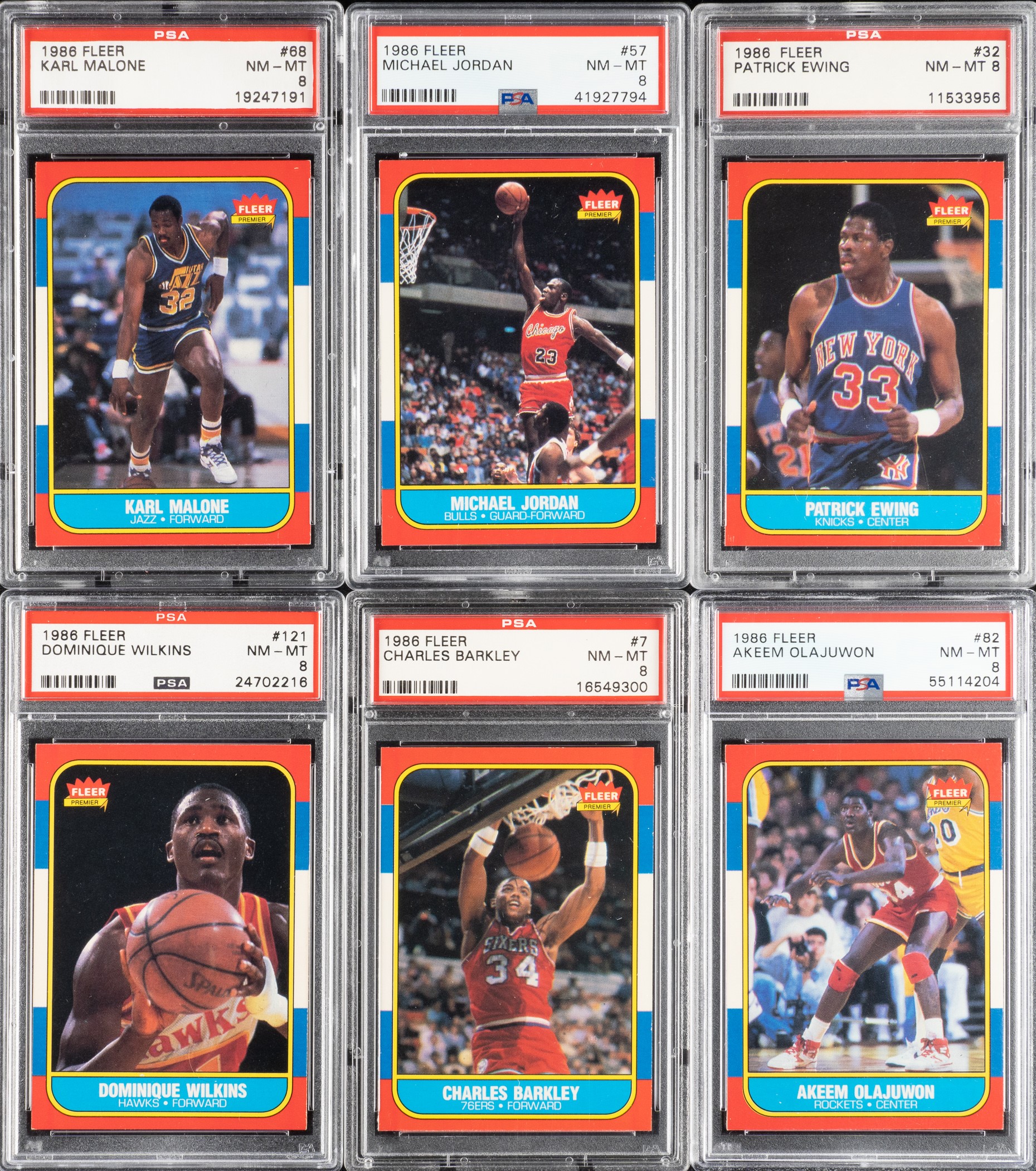 1986-1987-fleer-basketball-psa-nm-mt-8-complete-set-132-including-57-michael-jordan-rookie