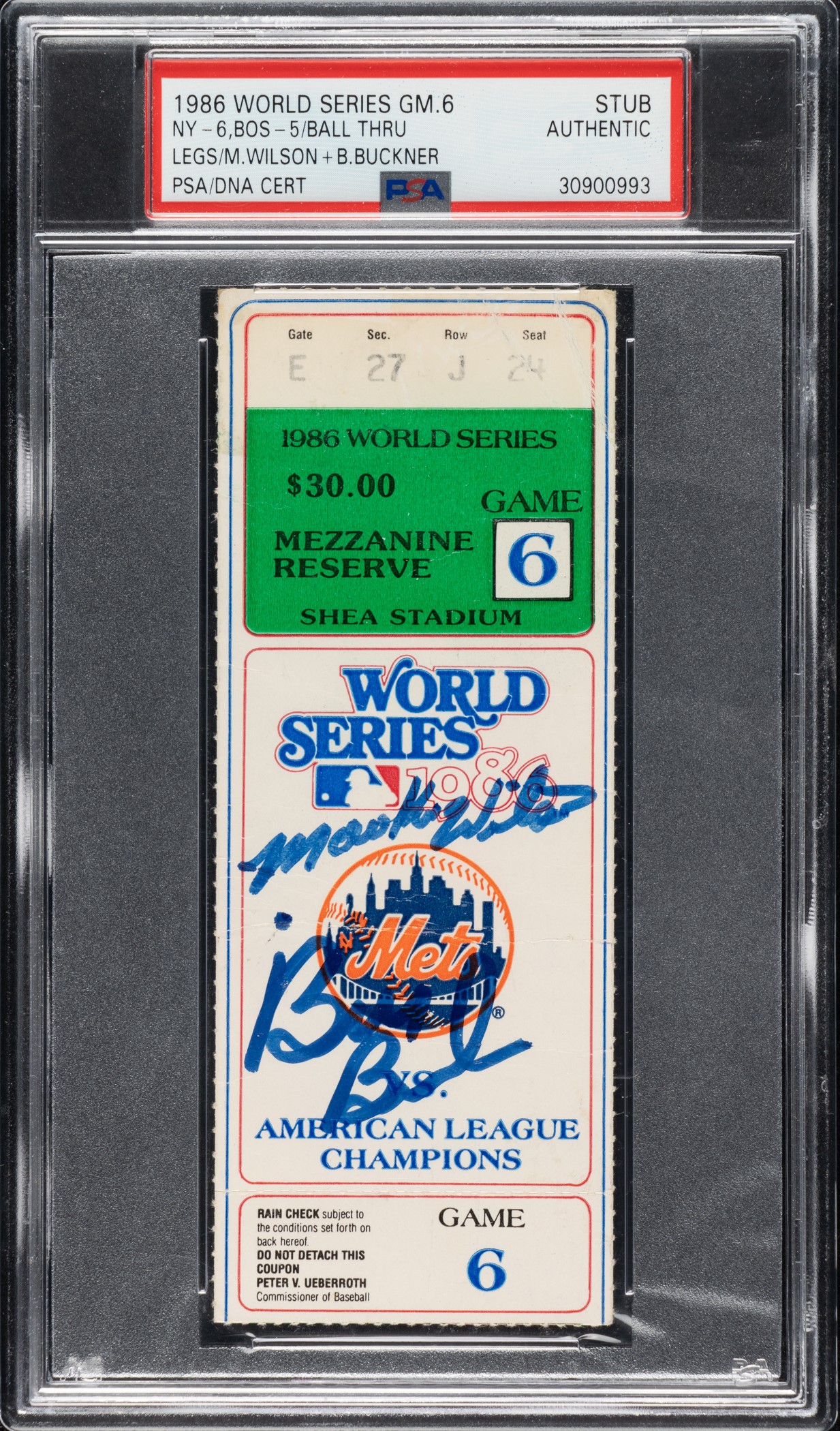 Bill Buckner & Mookie Wilson 1986 World Series 8x10 Photo Framed