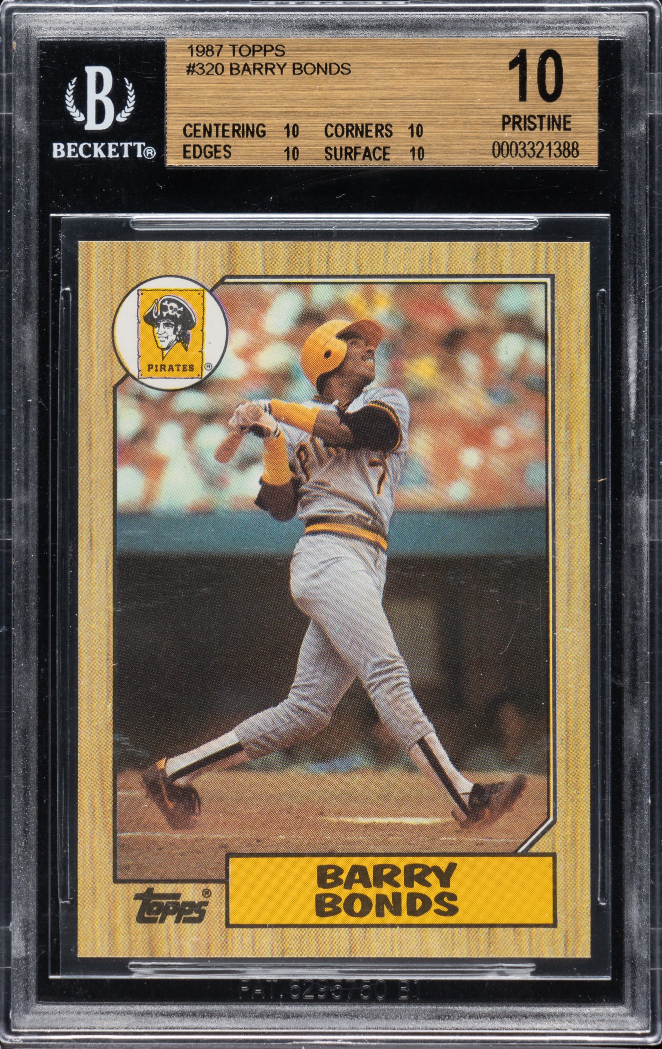 1987-topps-320-barry-bonds-rookie-bgs-pristine-10-with-four-10-subgrades-equivalent-to-a-black-label