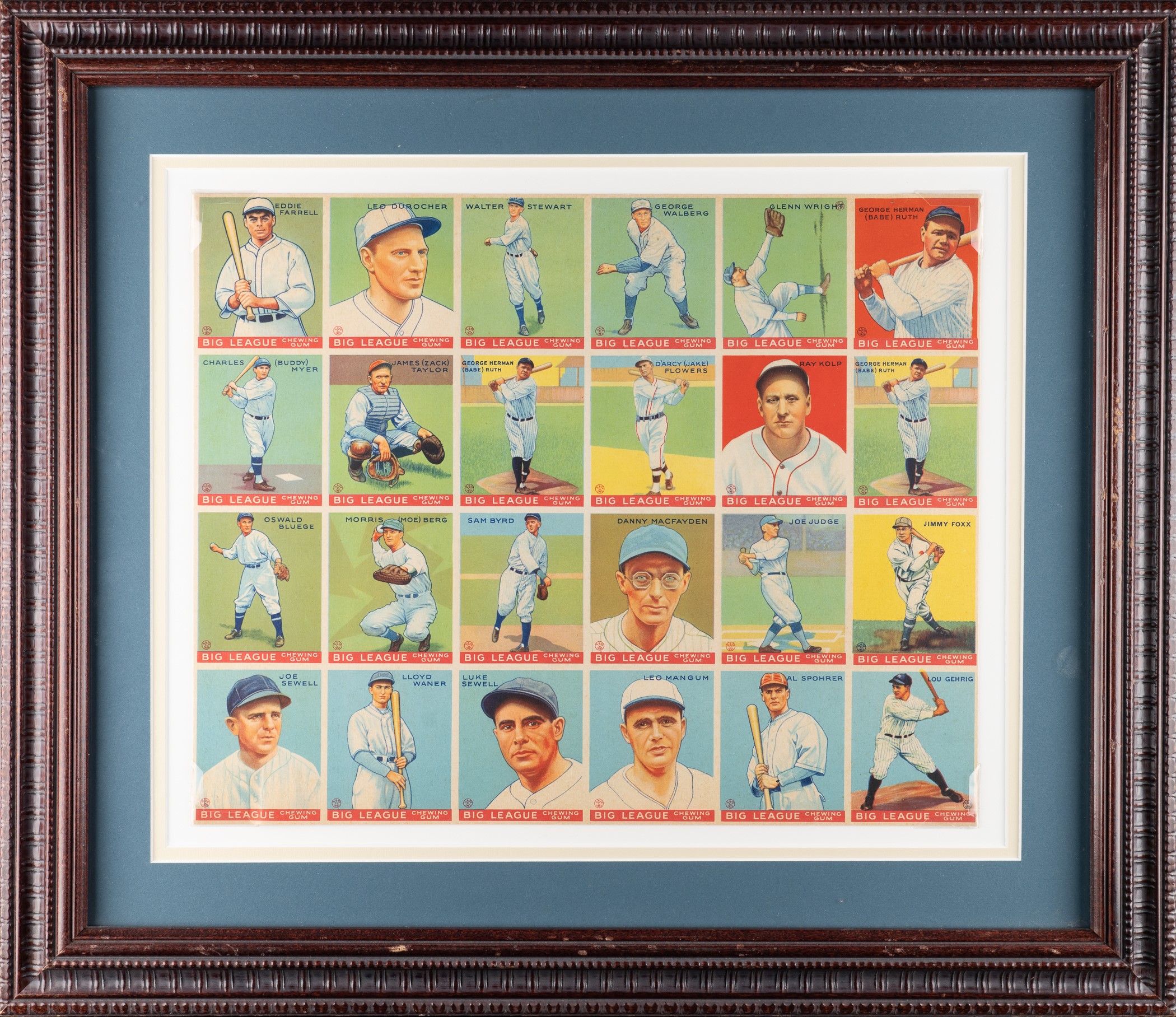 1933 V353 World Wide Gum (Canadian Goudey) Uncut Sheet With Three Babe ...