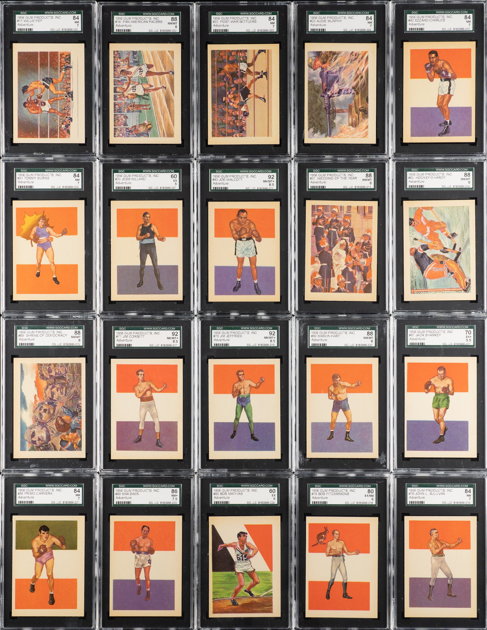 HighGrade 1956 Adventure Gum Complete Set (100) Including 26 PSA and