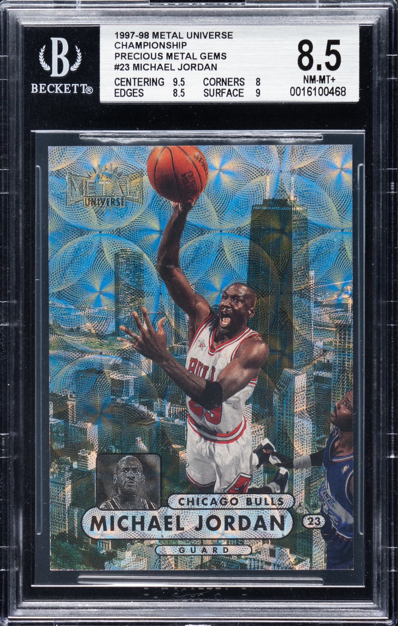 1997-1998-skybox-metal-universe-championship-precious-metal-gems-basketball-23-michael-jordan-1450-bgs-nm-mt-85