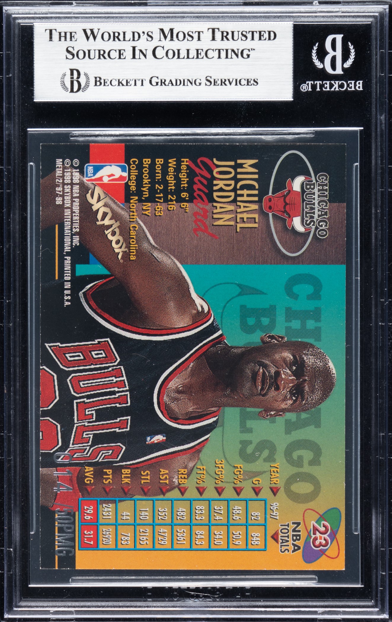 1997-1998 Skybox Metal Universe Championship Precious Metal Gems Basketball  #23 Michael Jordan #14/50 BGS NM-MT+ 8.5 | REA Archive