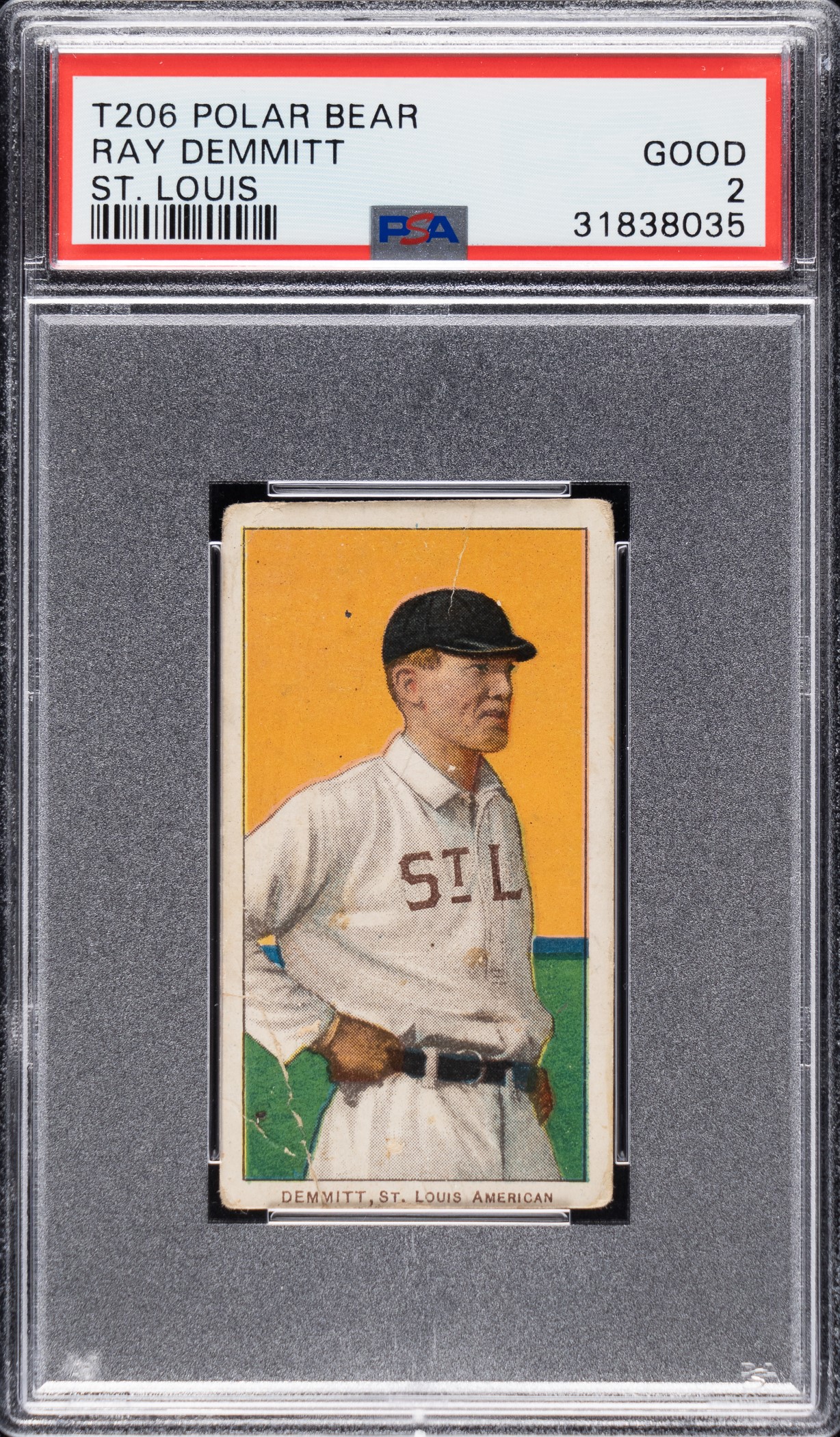 1909-1911-t206-white-border-ray-demmitt-st-louis-variation-psa-good-2