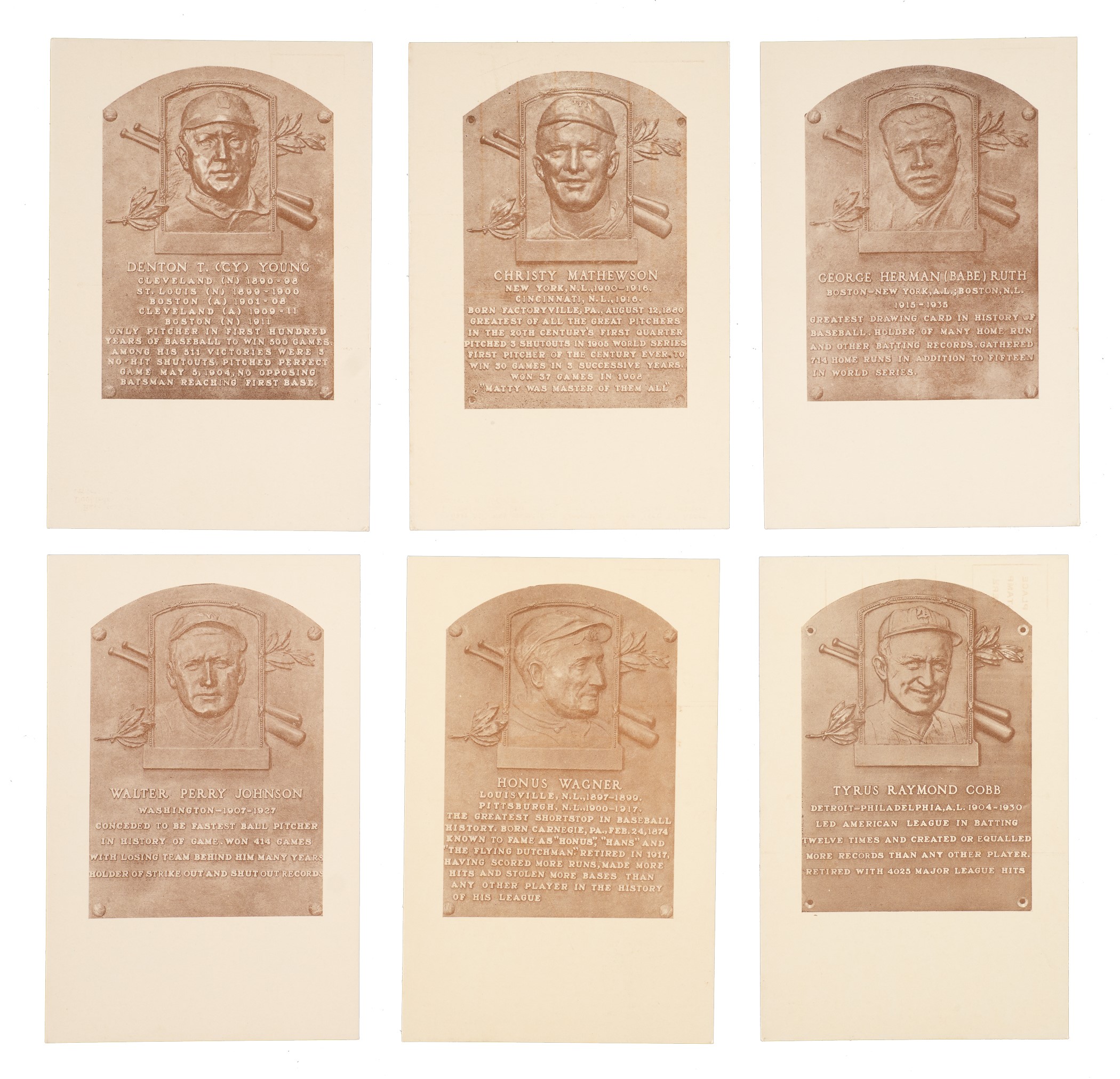 circa-1940-baseball-hall-of-fame-postcard-set-33-with-original-envelope