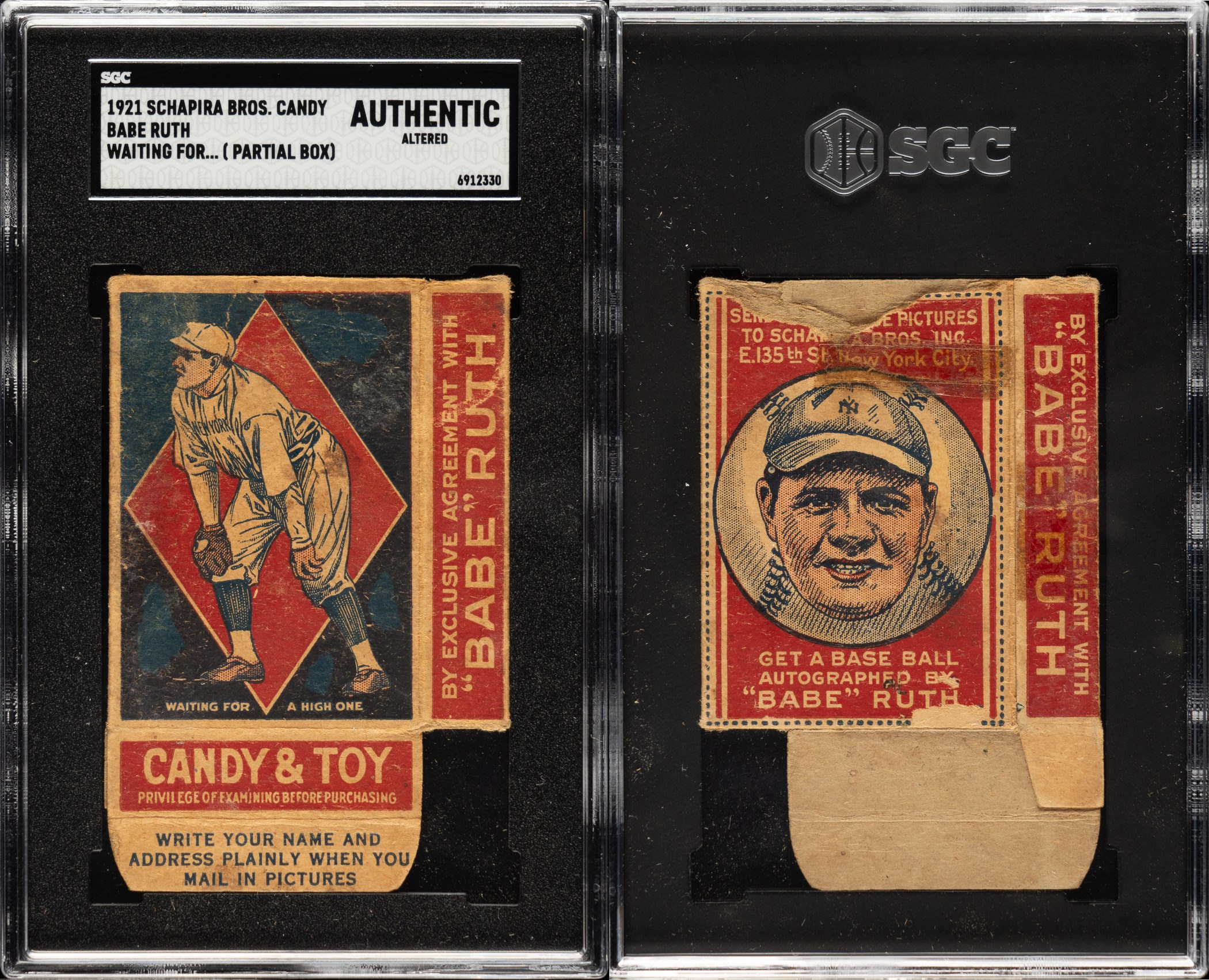 extremely-rare-and-possibly-unique-1921-schapira-bros-candy-babe-ruth-waiting-for-a-high-one-and-portrait-partial-box-sgc-authentic