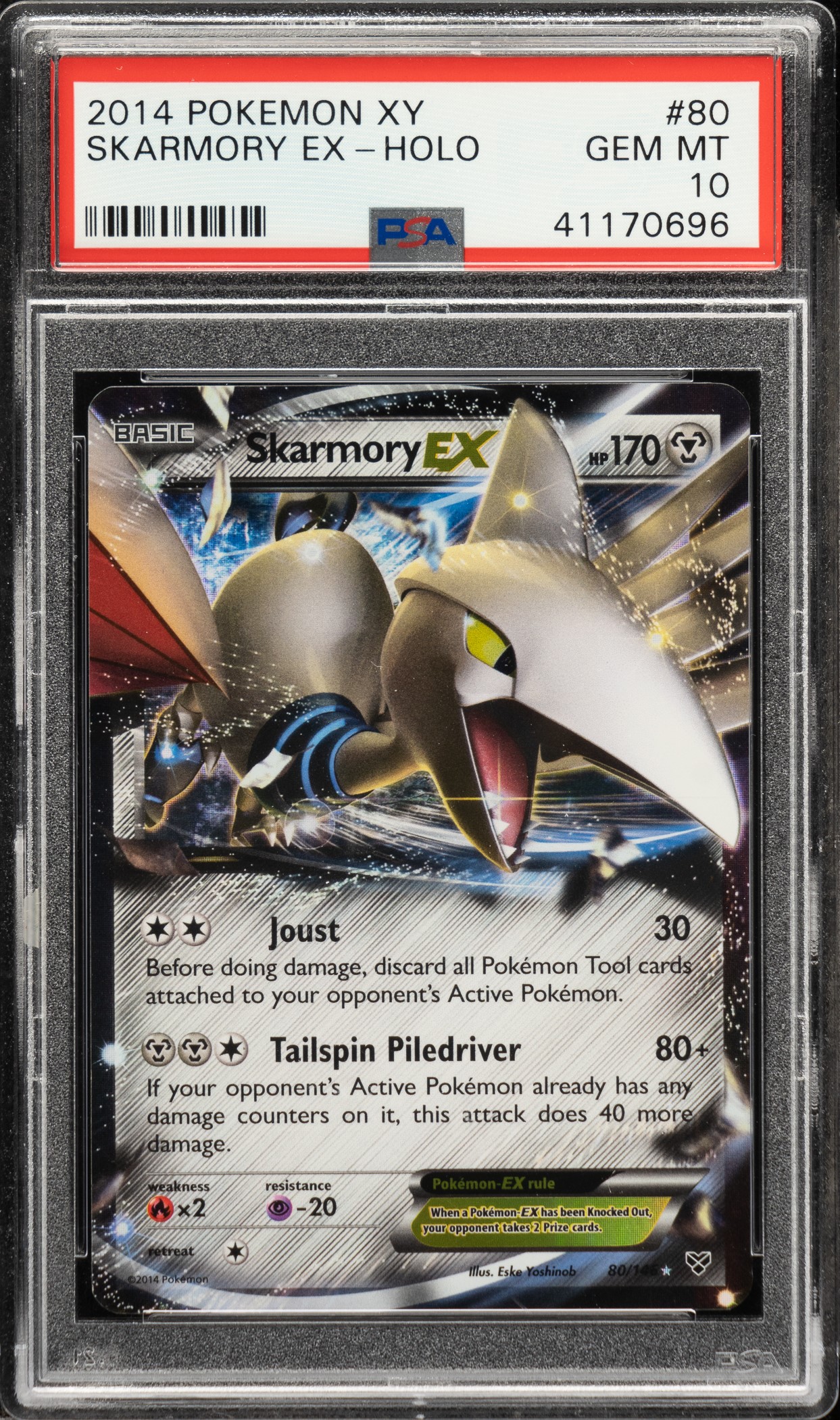 2014 Pokemon XY #80 Skarmory EX Holographic PSA GEM MINT 10