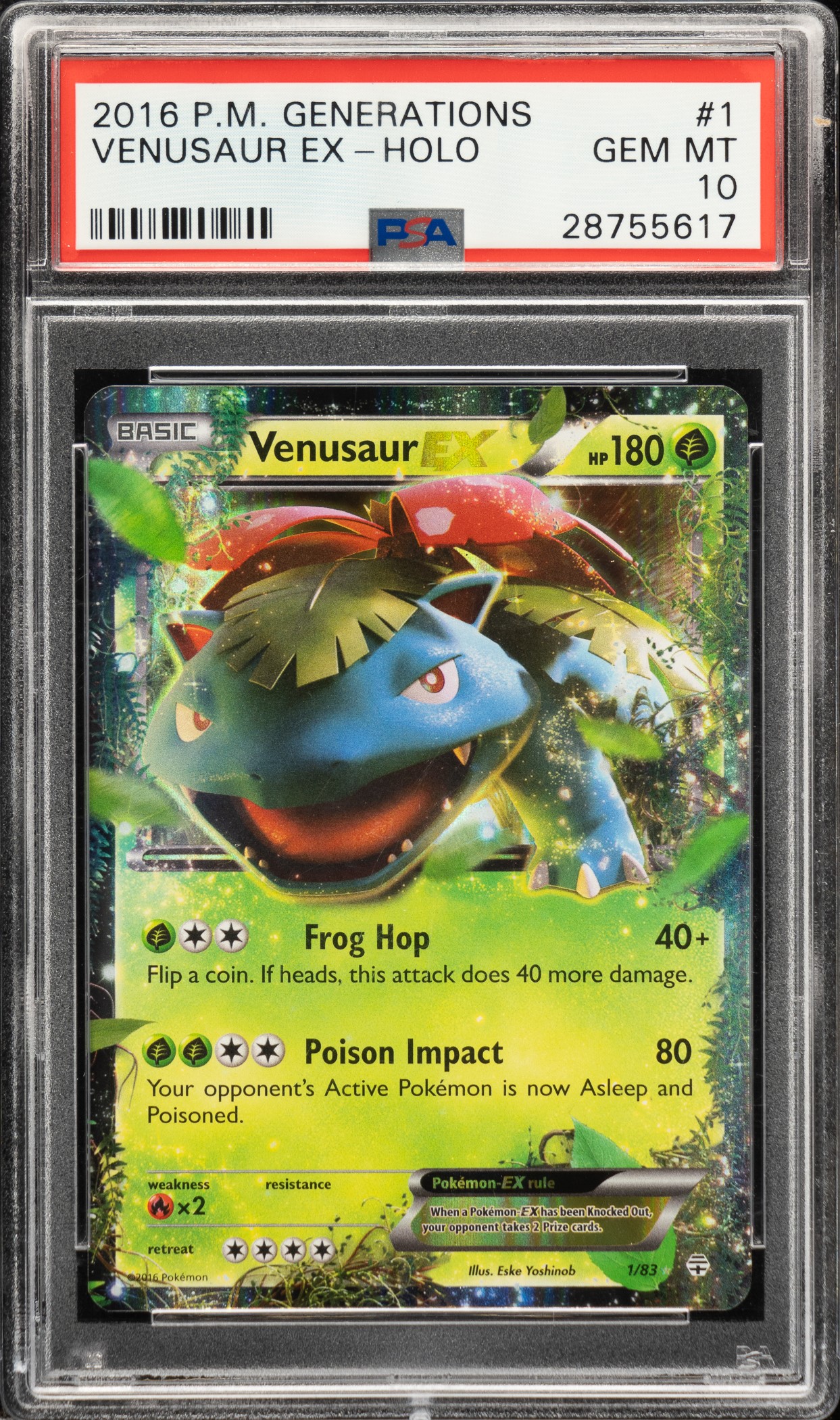 2016 Pokemon Generations #1 Venusaur EX Holographic PSA GEM MINT 10