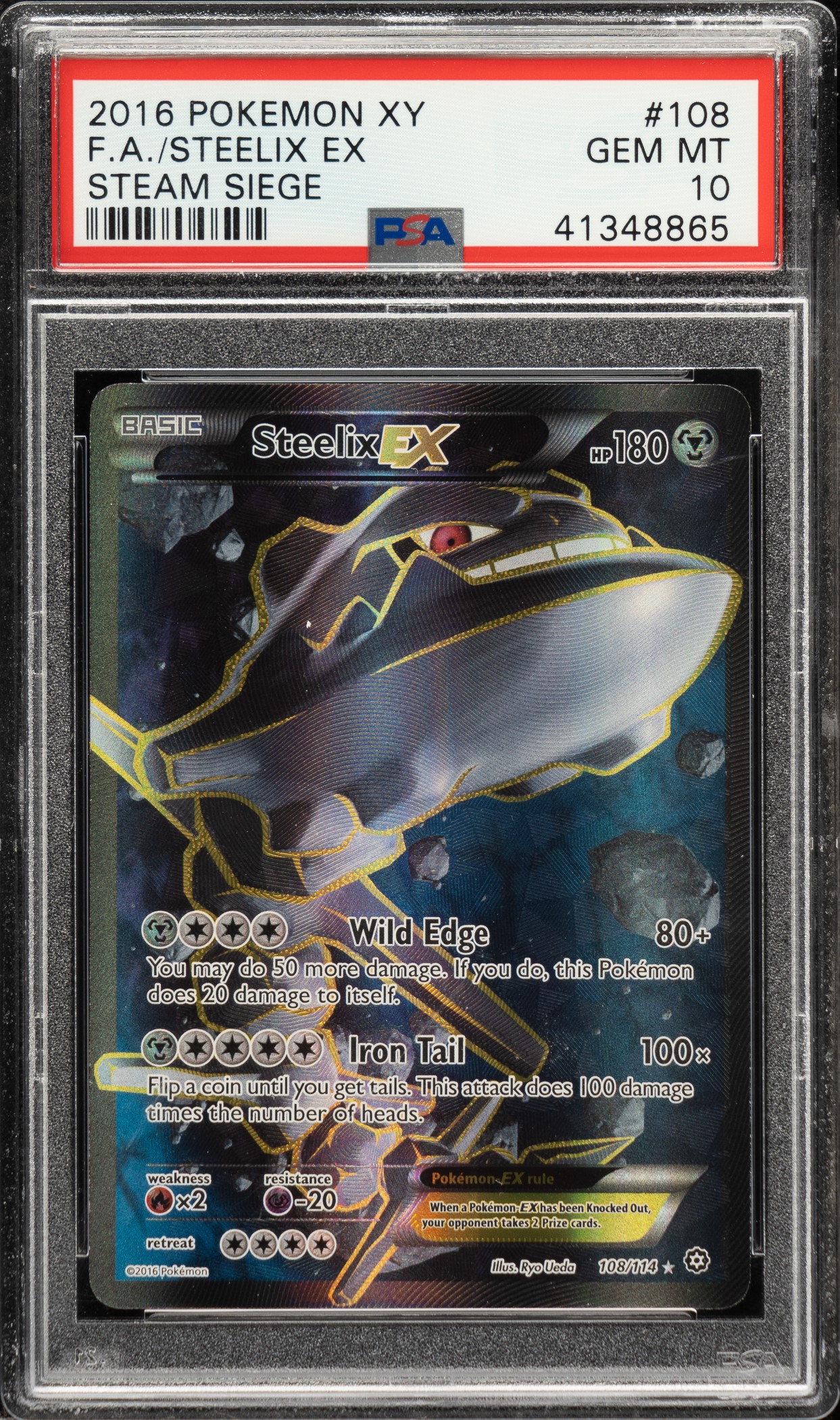 2016 Pokemon XY Steam Siege #108 Steelix EX Full Art PSA GEM MINT 10