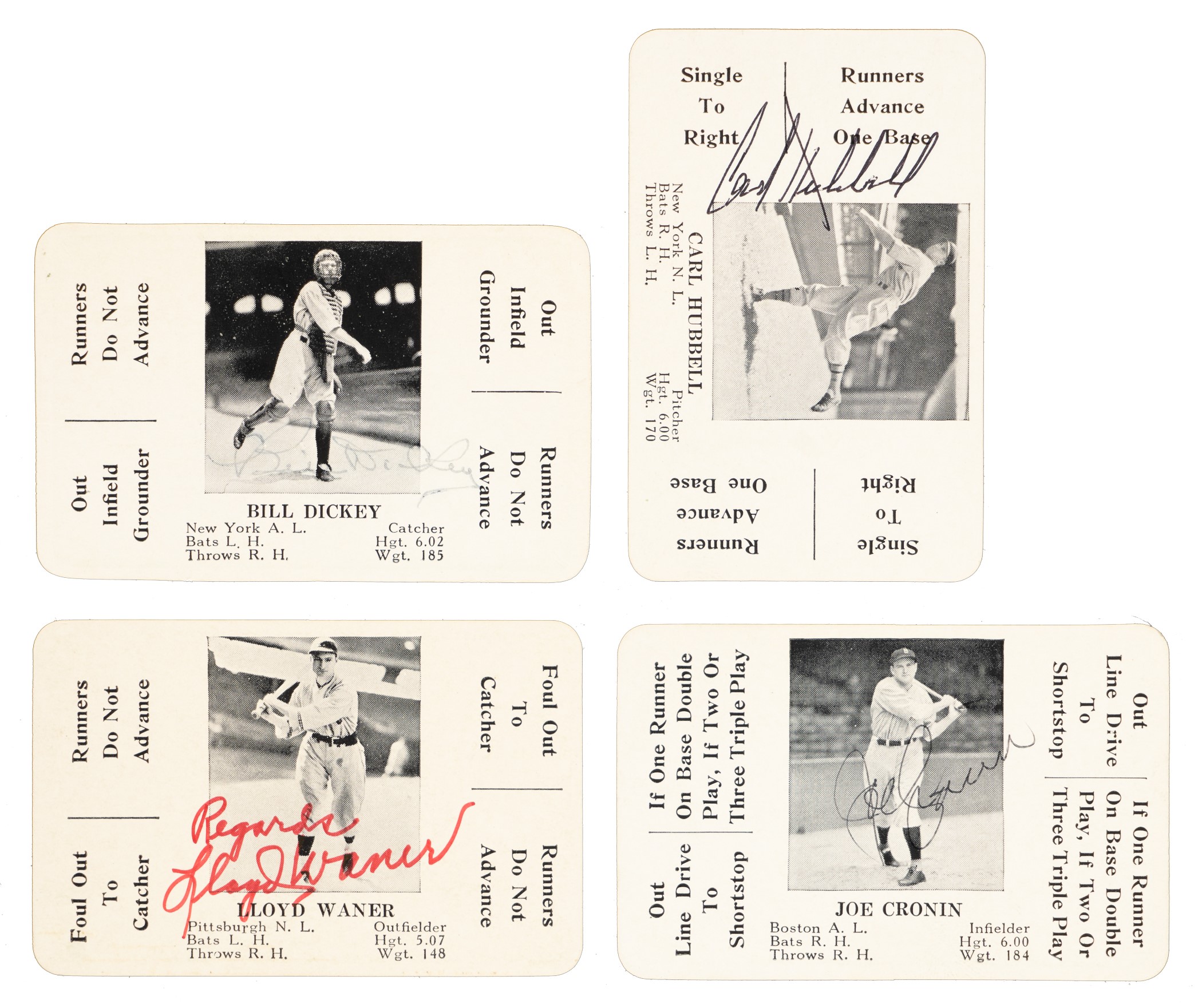 1936 S & S Game Card Complete Set (52) Including 33 Signed Cards REA