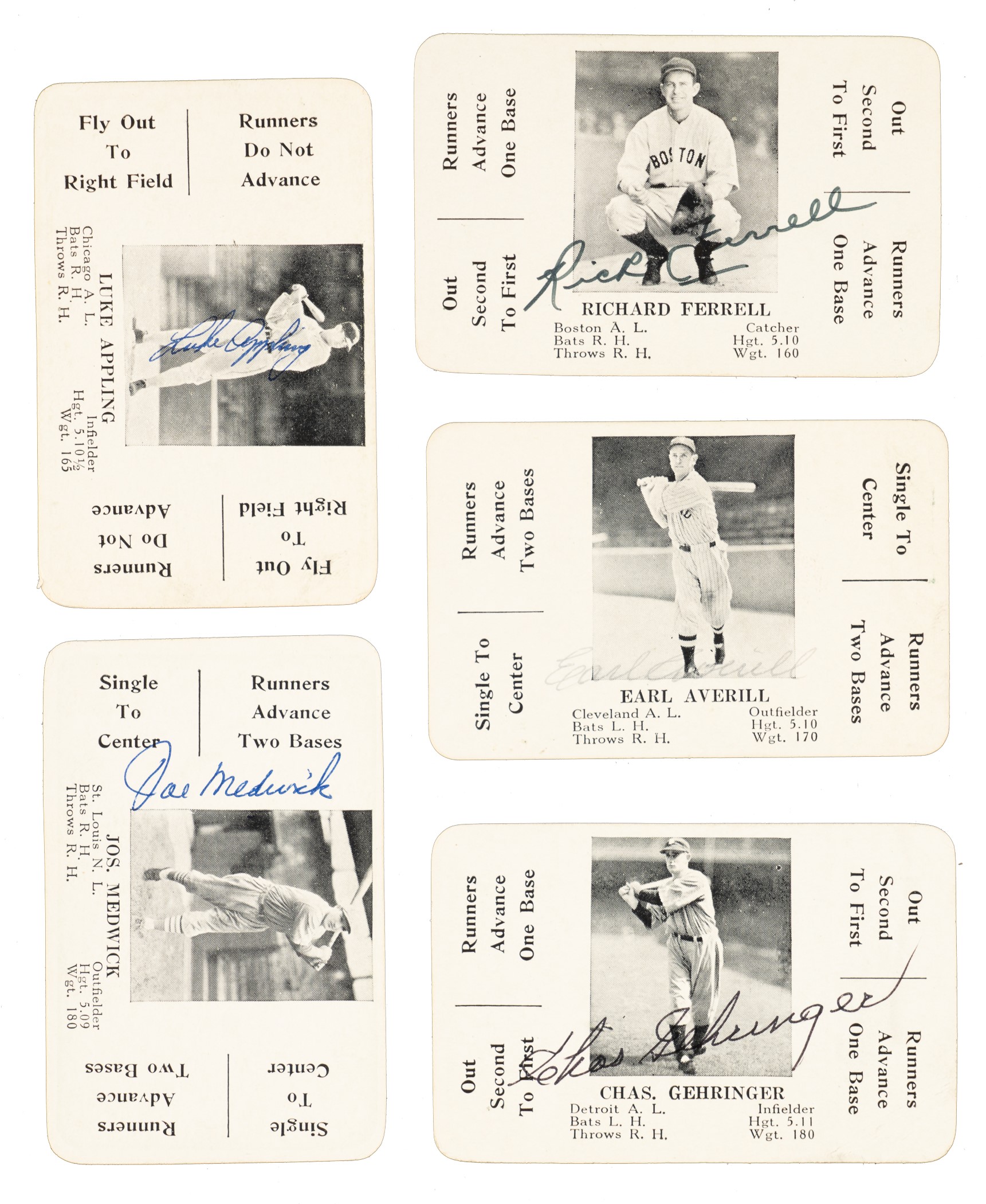 1936 S & S Game Card Complete Set (52) Including 33 Signed Cards REA